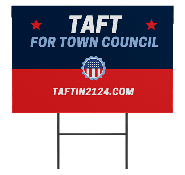 Political campaign signs. Yard signs for politicians