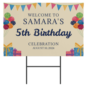 Birthday Party Lawn Signs Design Online